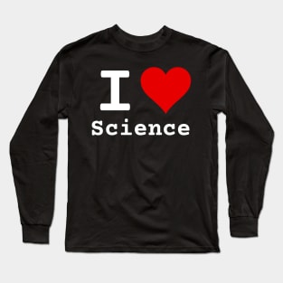 I Love Science | Stylized Heart Logo White Long Sleeve T-Shirt